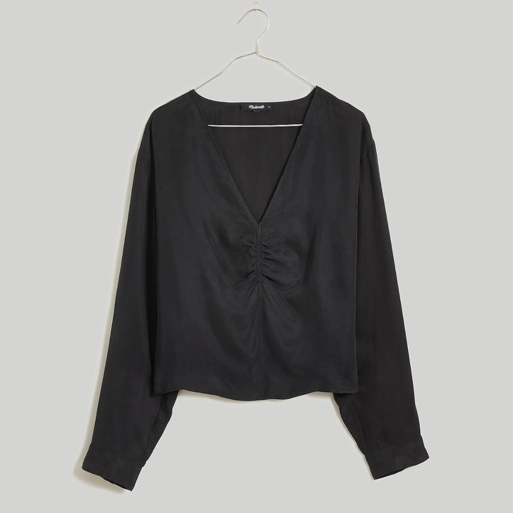 NWT Madewell Brushed Ruched-Front Top